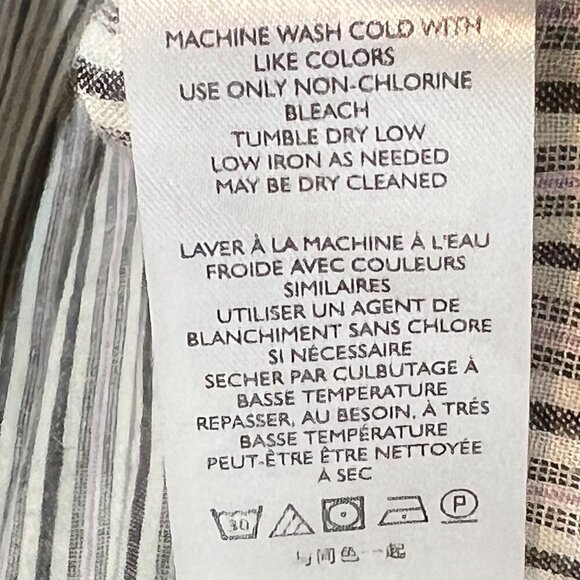 Urban Outfitters Midi Dress Stripe Prairie Linen Cottagecore Small - Picture 12 of 13